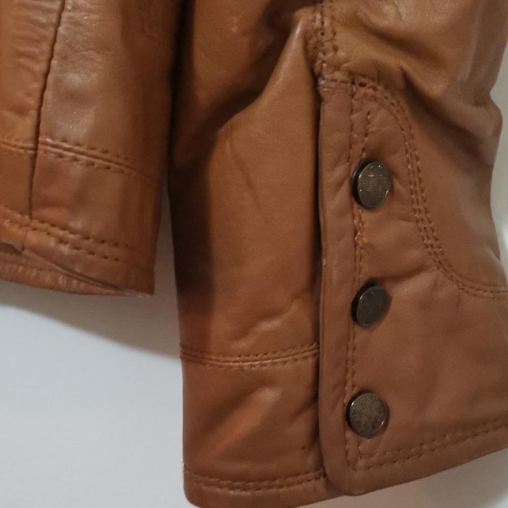 NWOT COLE HAAN BROWN LEATHER JACKET. - Picture 4 of 9